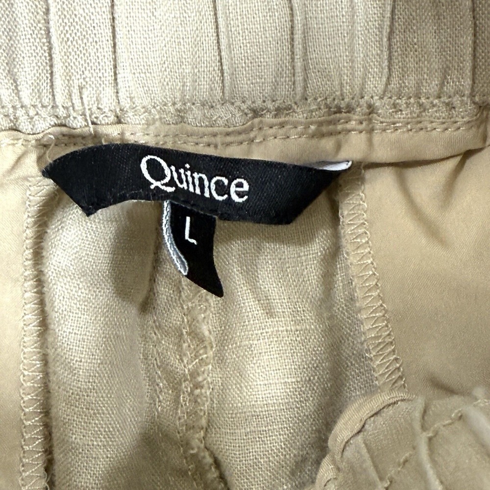 Quince Beige Wide Leg Linen Pants - Large - Picture 4 of 16